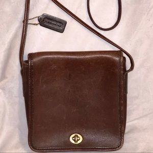 Vintage COACH Brown Leather Crossbody Unisex #9620